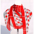 Fashion ladies dot print square cotton scarf